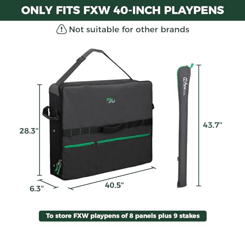 FXW Specialized Dog Playpen Storage Bag (Not Suitable for Other Brands), Designed for RV Trips, Fits 40" H 8 Panels and 9 Stakes, 1 Pack│Patented - color: Black, size: 40 inch(1 Pack)
