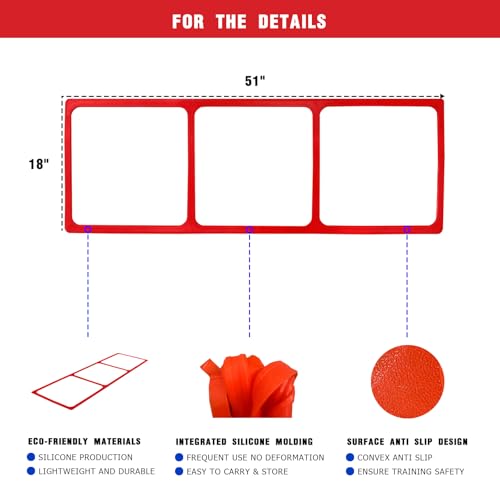 One-Piece Silicone Agile Ladder 1 PC Suitable for Sports & Fitness Step Training Soccer Footwork Practice Street Dance Step Training Auxiliary Kit for Various Indoor and Outdoor Floor Areas - color: Red