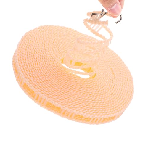 uxcell Windproof Clothesline, 10M 33ft Plastic Non-Slip Clothes Drying Rope Portable Travel Clothesline for Courtyard Outdoor Laundry Camping, Beige - color: Beige, size: 32.8ft