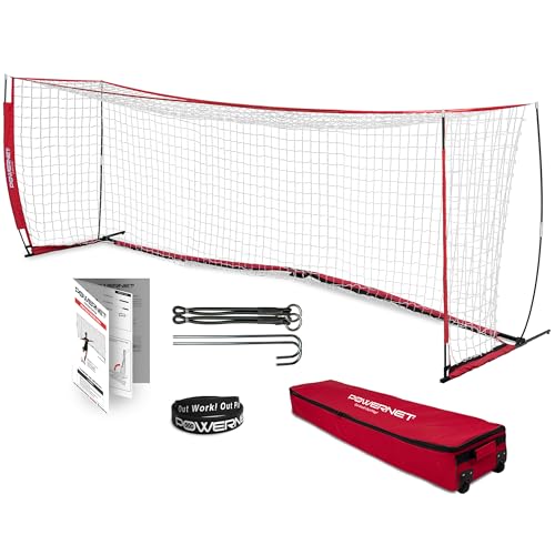 PowerNet Soccer Goal for Backyard, 3Mx2M / 6x4 / 8x4 / 12x6 / 14x7 /18.5x6.5 / 21x7 / 24 x 8 Portable Soccer Net, Sports & Outdoors Training Equipment, Quick Setup 1 Goal & Zipper Storage Bag - style: 18.5 x 6.5 FT