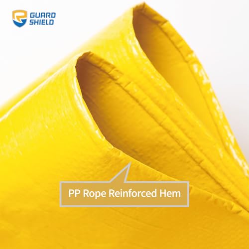 GUARD SHIELD Tarp 10x10 Feet Waterproof Yellow/Silver Tarps 8Mil Multi Purpose UV Resistant Cover for Outdoor,Camping,Tent,Boats - color: Yellow/Silver, size: 10x10 Feet