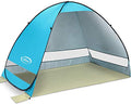 G4Free Large Pop up Beach Tent for 3-4 Person, UPF 50+ Automatic Sun Shelter Canopy Portable Outdoor Cabana Sun Umbrella - color: B-Blue