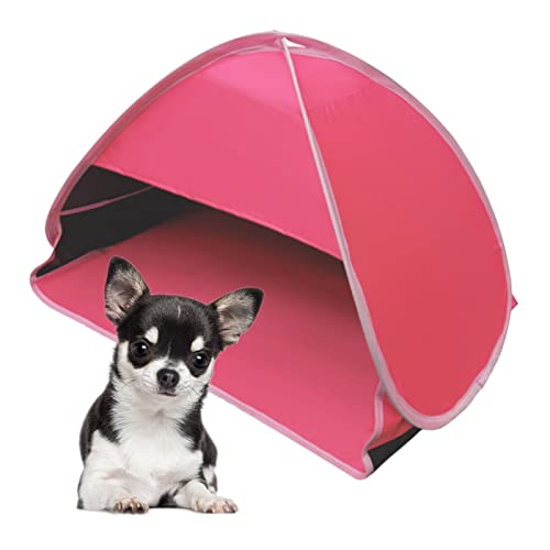 Mini Head Shelter Tent, 1 Pack Foldable Pop Up Beach Tent Sun Shelter for Anti-UV Pet & Outdoor Camping, Picnic Beach, Pink-Vinyl L - color: Rose red-vinyl, size: Large