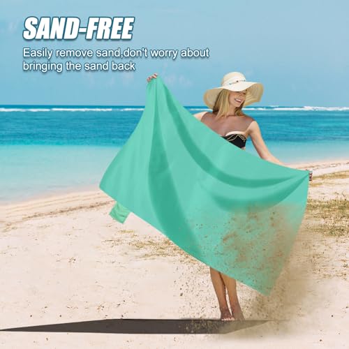 Odoland Beach Blanket Picnic Blanket, 43.3" x 27.5" SandProof Waterproof Outdoor Pocket Blanket with Portable Bag, Foldable Lightweight Sand Free Mat for 1 People Hiking, Camping, Travel, Light Green - color: Light Green, size: 27.5" x 43.3"(1 People)