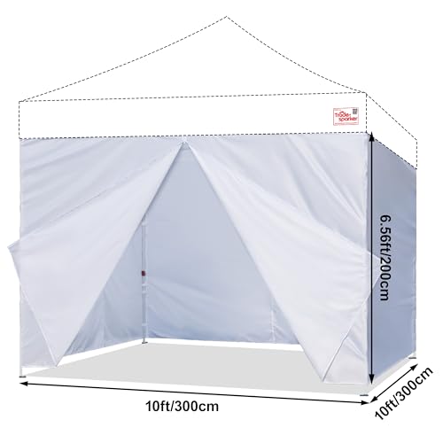 Tradesparker 10x10 Pop up Canopy Sidewall Kit Only, 3 Sidewalls & 1 Doorwall Removable Zipper End Fit for Commercial Instant Tent Canopies,NOT Excluding Top and Frame,White - color: White, size: 10ft*4