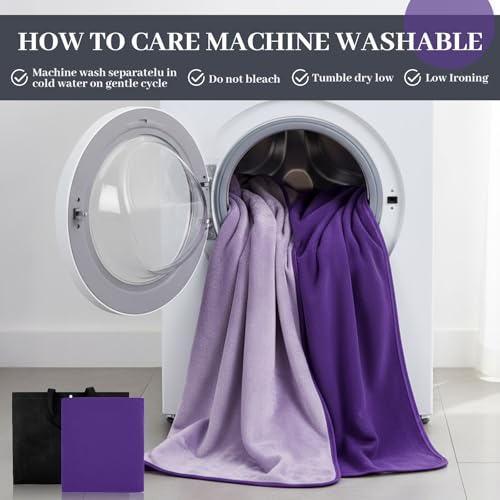 Tisancy Waterproof Blanket for Bed Couch Sofa, 40''x60'' Reversible & Washable, Fleece and Flannel Waterproof Mat, Water Resistant Bed Cover, Leakproof Mattress Protector(Light Purple/Dark Purple) - color: Light Purple and Dark Purple, size: Throw Size S(
