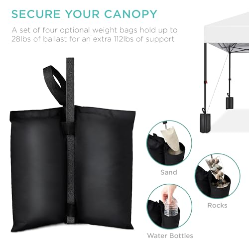 Best Choice Products 10x10ft Pop Up Canopy Tent, Outdoor Shade, 1 Person 1 Minute Set Up, Carry Case, 4 Weight Bags - White - color: White, size: 10x10ft