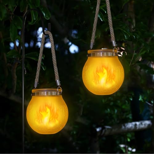 Solar Lanterns Outdoor Waterproof Hanging - Solar Lantern Garden Decor, Lanterns Lights for Backyard Porch Patio Table Yard Balcony Lawn Pathway - color: Black