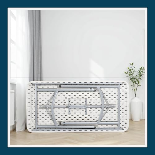 OEF Furnishings OEFBT2448 Utility Series Heavy-Duty Premium Commercial-Grade Indoor/Outdoor Folding Table (24 x 48 in, Rectangular, Speckled Gray Top/Gray Frame) - size: 48 x 24 in