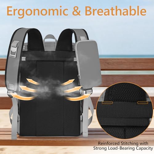 Cooler Backpack, 40 Cans Insulated Lunch Backpack Picnic Backpack for Men&Women, Durable Cooler Bag with 2 Leak Proof Compartments for Picnic, BBQ Camping, Lunch, Beach, Hiking, Gray - color: Gray