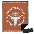 LOGOVISION University of Texas Picnic Outdoor Blanket, 50"x60" Stamp, Foldable Blanket for Picnic, Beach, Camping, Park, Tailgate - color: Stamp