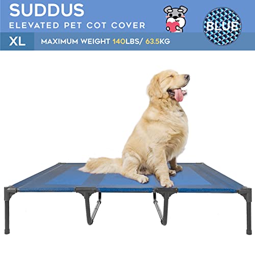 suddus Elevated Dog Bed Replacement Cover, Raised Dog Bed Chew Proof Easy to Clean, Breathable Elevated Pet Bed is Suitable for Indoor and Outdoor Use. Dog Cot are Not Included (XL/Blue) - color: Navy Blue, size: XL