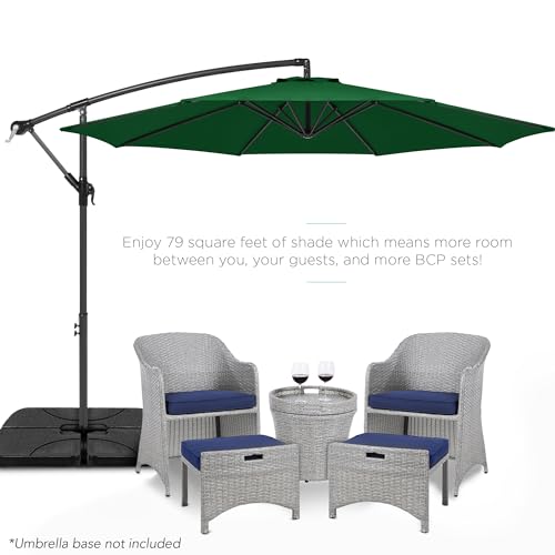 Best Choice Products 10ft Offset Cantilever Hanging Market Patio Umbrella, 8 Sturdy Ribs, Easy Adjustment - Green - color: Green, size: Offset