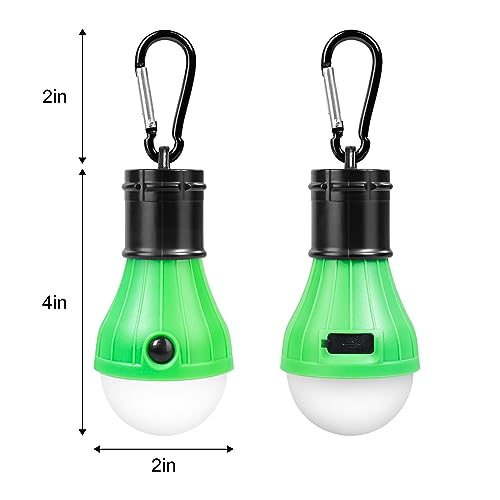 Jarxin Led Camping Lantern USB Rechargeable,Outdoor Tent Lights for Camping Hanging,Kids with Clip Hook Camping Flashlight (4 Packs Colored) - color: 4pcs colored