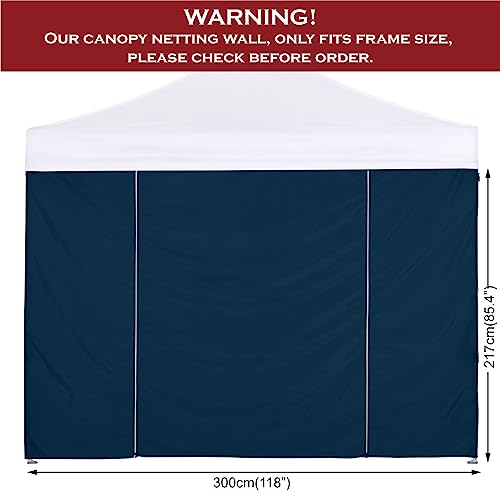 COOSHADE Instant Canopy SunWall 10x10 Canopy SideWall for Pop up Canopy Tent, 1 Pack Door Wall Only, Navy Blue - color: Navy Blue, size: 10x10-Door Wall