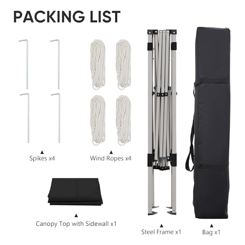 GDY 10x10 FT Pop Up Canopy Outdoor Instant Tent Slant Legs with a Sidewall,Equipment Vents, Portable Gazebo Shelter for Patio, Deck, Beach and Garden,Black. - color: Black