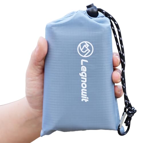 Outdoor Pocket Blanket, 55"x79" Waterproof Foldable Compact Picnic Blanket, Ultralight Tarp for Camping, Festival, Beach, Hiking, Backpacking, Travel and More, Stakes Included - color: Grey, size: 79"*55"