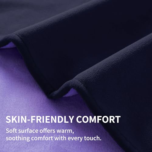 QiyI Waterproof Blanket for Bed Queen Size, Reversible Washable Pet-Friendly Flannel Throw Blanket, Leakproof Stain-Resistant Furniture Protector for Travel & Camping, 60"x80", Dk Purple/Lt Purple - color: Dark Purple/Light Purple, size: 60"×80"