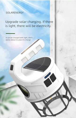 LED Camping Lantern, 500LM Rechargeable Electric Lantern for Outdoor Recreation | Solar & USB Powered Tent Light with Power Bank | IPX4 Waterproof Survival Gear for Camping, Hiking, & Home Emergency