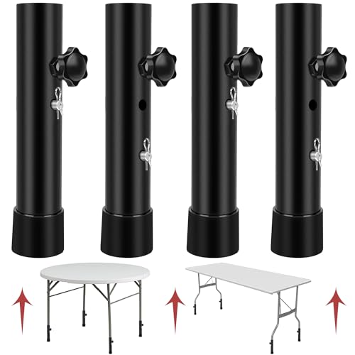 8 PCS Folding Table Leg Extenders, 2 Levels Adjustable Height Folding Table Leg Risers, Heavy Duty Metal Desk Leg Extensions, Rise Table Height 3.6in | 5.2in - size: 8 PCS - 2 LEVELS ADJUSTABLE HEIGHT