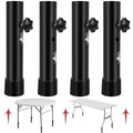 8 PCS Folding Table Leg Extenders, 2 Levels Adjustable Height Folding Table Leg Risers, Heavy Duty Metal Desk Leg Extensions, Rise Table Height 3.6in | 5.2in - size: 8 PCS - 2 LEVELS ADJUSTABLE HEIGHT