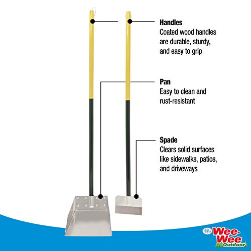 Four Paws Stainless Steel Long-Handled Dog Pooper Scooper Spade & Pan 2 Piece Set, Pet Waste Pickup Tool, 38" x 7" - size: Small, 7" x 7" x 38", style: Spade & Pan Set