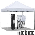 Yaheetech Canopy Tent, Commercial Instant Heavy Duty Canopy, 500D Waterproof Adjustable Canopy with Wheeled Carry Bag, 4 Sandbags and 4 Stakes (10x10, White) - color: White, size: 10x10