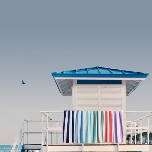 WILFA Extra Large Beach Towel - Oversized Mircofiber Towel 40'' x 70'', XL Striped Lightweight Pool Towel, Big Cabana Swim Travel Towel for Adults Mens Women,Sky Blue - color: Sky Blue