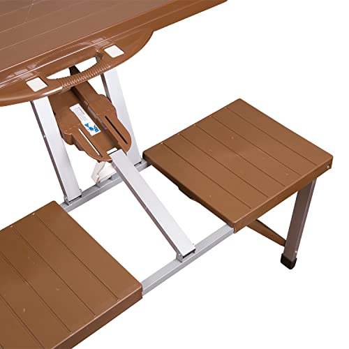 Stansport Picnic Table and Umbrella Combo - Brown