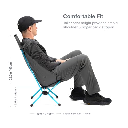 Helinox Chair Zero Highback Chair, 1.43lbs, Ultralight, High Back Camping Chair, Backpacking, Folding Outdoor Chairs, Black - color: Black