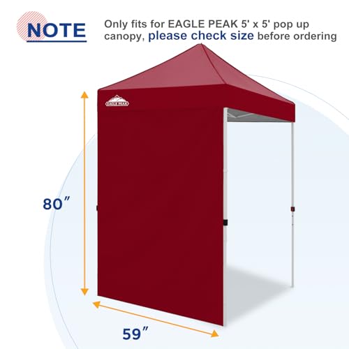 EAGLE PEAK Canopy Sidewall for 5x5 Pop Up Canopy Frame, Single Side Wall Panel Only (Fits 5x5 Straight Leg Frame, Canopy Top or Frame NOT Included), Burgundy - color: Burgundy