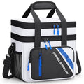 Maelstrom Lunch Box, 20L Insulated Lunch Bag for Men Women, Expandable Double Deck Leakproof Cooler Bag with 6 Pockets, Reusable Lunch Tote Bag for Work, Picnic, Travel, White - color: White
