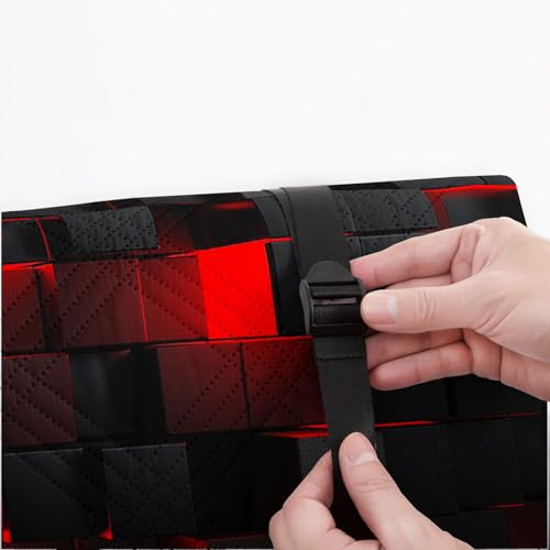 Outdoor Picnic Blanket Portable Ultrasonic Waterproof Picnic Black Red Stereoscopic Square Printed Camping Beach Mat for Sand and Wet Grass Hiking (Black Red Square L - color: Black Red Square, size: Extra Long - 78"x78"