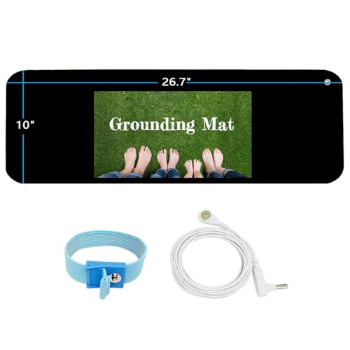Ground Well Grounding Mat for Feet,Grounding Pad for Stress, Pain, Inflammation& Wellness Support, 26.7x10in Portable Size Grounding Mat, Indoor Grounding at Home,Office. 15Ft Cord Included. - size: 10x26.7inch