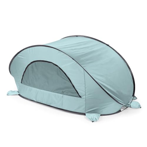 Picnic TIME Manta Portable Beach Tent, Fully-Assembled Pop Up Tent, Beach Shade and Sun Shelter, Instant Outdoor Shade with Carrying Bag for Outdoors and UPF50+ UV Protection, (Light Blue) - color: Light Blue