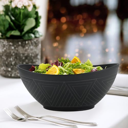 Wrova 65oz Large Salad Bowls Black - Wheat Straw Salad bowls Set of 4 - Unbreakable Salad Bowls Dishware & Microwave Safe - BPA Free Bowls for kitchen,camping - color: Black, size: 4 Pack