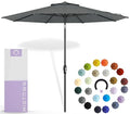 Midtown Umbrellas – The Swilt 8 Ft Patio Umbrellas with 360° Swivel & Tilt Mechanism, 8 Fiberglass Ribs & Terylast Polyester Fabric for Backyard, Deck, Pool & Cafes - Greige Canopy, Black Pole - color: Terylast Greige, size: 8 Feet