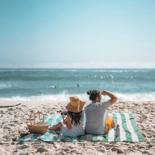 WILFA Extra Large Beach Towel - Oversized Mircofiber Towel 40'' x 70'', XL Striped Lightweight Pool Towel, Big Cabana Swim Travel Towel for Adults Mens Women,Sky Blue - color: Sky Blue
