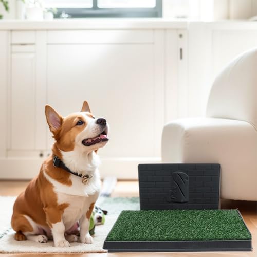 Training Pads with Pee Baffle Reusable Artificial Grass Patch Artificial Grass Training Pads Ideal for Small and Medium Dogs