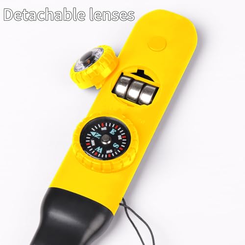 Multifunctional Survival Emergency Whistle for Kids with Compass Hiking Survival, Thermometer & Neck Lanyard | Emergency Safety Gear for Hiking, Camping, Kayaking, Boating, Climbing - color: egg yellow