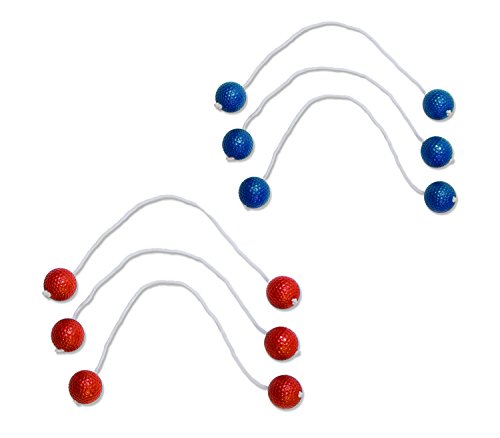 Ladder Toss Double Wooden Ladder Ball Game with Finished Wood Frame and Real Golf Ball Bolas and Durable Nylon Carrying Case
