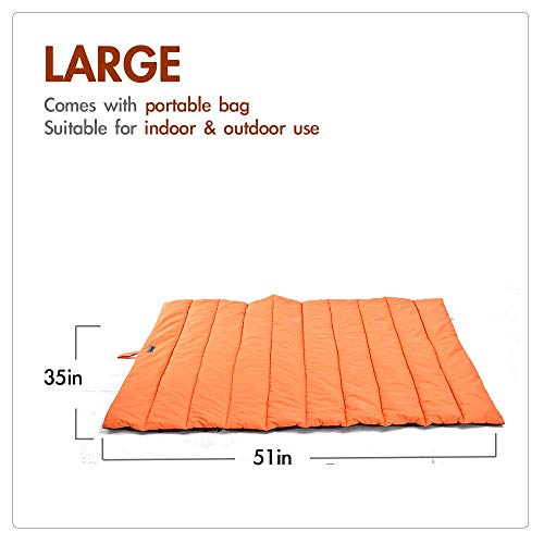 CHEERHUNTING Outdoor Dog Bed, Waterproof, Washable, Large Size, Durable, Water Resistant, Portable and Camping Travel Pet Mat - color: Orange, size: X-Large