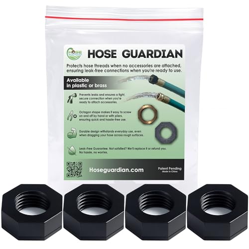 | Open End Garden Hose Thread Protector Cap – Plastic End Cap for 3/4″ Threads - Leak-Free, Crush-Resistant Female End Plug – Protects Threads When Not in Use (4-Pack) - color: Black, size: 4 Pack