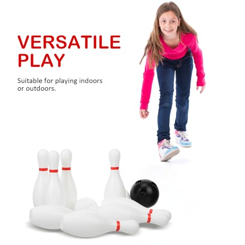 Toddmomy Kids Mini Bowling Set with 10 Pins & 2 Balls, Indoor Outdoor Sports Toy for Toddlers Ages 3-6, Educational Family Games for Boys Girls, Party Favors Birthday Gift (6.3in Tall)