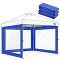 FANPAT 3Pcs Clear Canopy Sidewalls for 10x10 Pop Up Tent, Transparent Window Curtain Cloth, 8 Mil PVC Enclosure Fabric with Zipper, Blue (Not Including Frame and the top,Sidewalls ONLY) - color: Blue