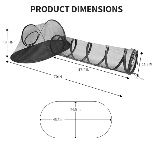 Rest-Eazzzy Cat Tent Outdoor, Pet Enclosure Tent Suitable for Cats and Small Animals, Indoor Playpen Portable Exercise Tent with Carry Bag(Pet Tent& Tunnel) S - color: black-straight tunnel