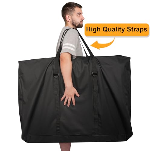 Extra Large Outside Folding Chair Storage Bag with Zipper and Handles, 600D Folding Chair Carry Bag for Zero Gravity Chair Cover, Portable Folding Lounge Chair Carrying Bags, 43" L x 11" W x 29" H - color: Black - 2 Pack