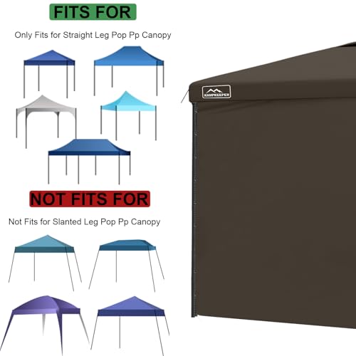 KAMPKEEPER 10X10 Canopy Tent Sidewalls with Zipper for Canopy Frame, 3Pcs Sunwalls Only, UPF50+ Waterproof Side Walls(Brown) - color: Brown