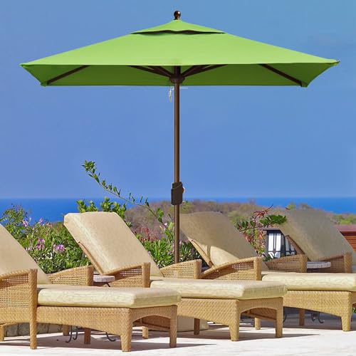 EliteShade USA 10-Year-Non-Fading 6x6Ft Square Market Patio Umbrella, UPF 50+ UV Protection Performance Sun Umbrella, Heavy Duty Commercial Grade Outdoor Table Umbrella with Crank, Windproof Vented Top for Garden, Pool, Deck and Outdoor Playsets, Macaw Gr