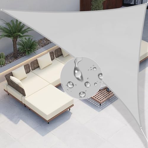 Windscreen4less 5'x6'x7.8' Waterproof Sun Shade Sail Right Triangle Shade Canopy Cover UV Block for Backyard Patio Deck Balcony Pergola Garden (Light Gray) - color: Light Gray, size: 5' x 6' x 7.8'